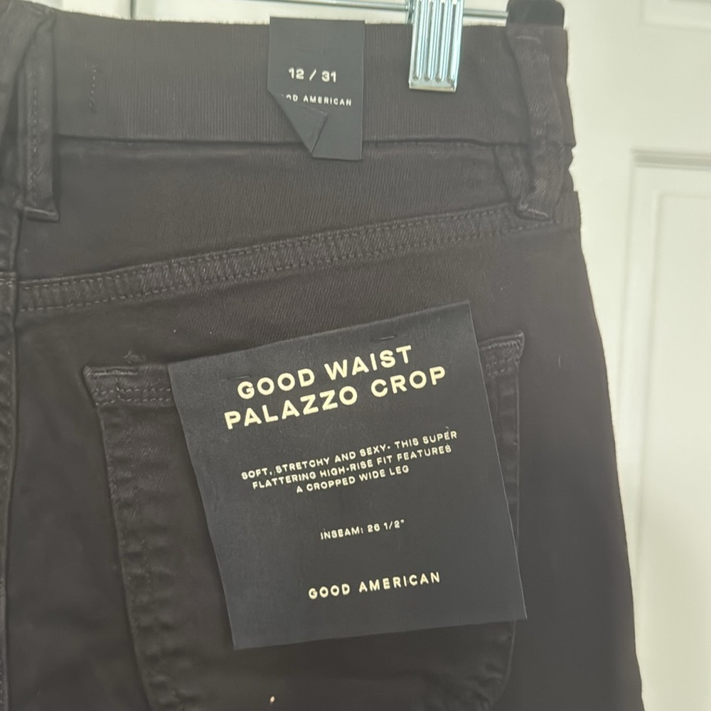 NWT GOOD AMERICAN GOOD WAIST CROPPED PALAZZO NEVER FADE JEANS SIZE 12 & Size 20 - Picture 8 of 10
